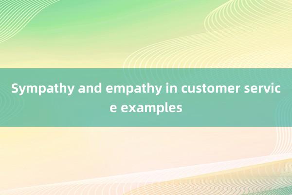 Sympathy and empathy in customer service examples