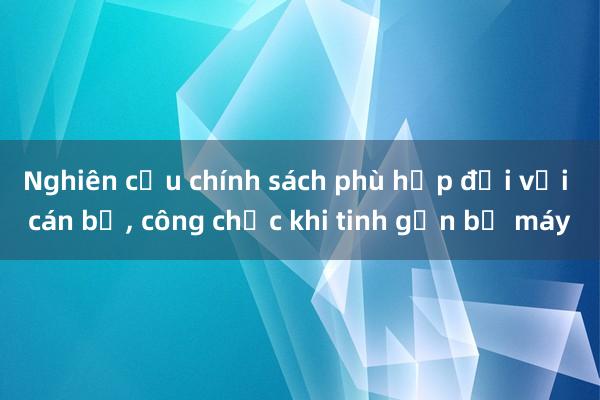 Nghiên cứu chính sách phù hợp đối với cán bộ， công chức khi tinh gọn bộ máy