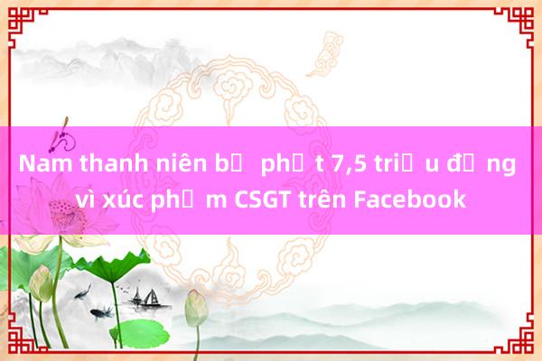 Nam thanh niên bị phạt 7，5 triệu đồng vì xúc phạm CSGT trên Facebook